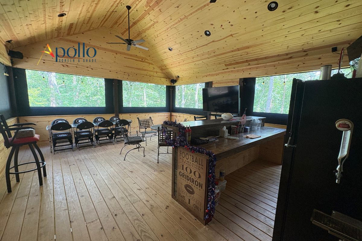 Apollo Power Shades For Modern Man Cave Inside View.